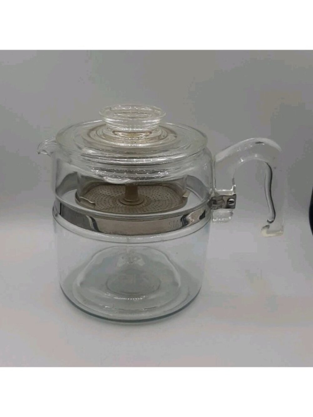 Pyrex Vintage Flameware 7756 Glass Percolator Coffee Pot 4 to 6 Cup Complete